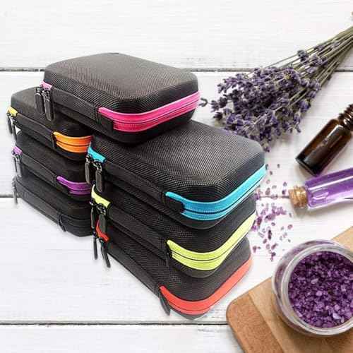 DHXYZZB Essential Oils Carrying Case Holds 30 Grids for 1-3ML Roller Bottles Storage peptide vial case for fridge Organizer Bag Hard Shell for Home, Travel, and Presentations(Black)
