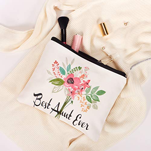 Best Aunt Ever Cosmetic Bag Aunt Gifts Auntie gifts from Niece for Christmas Birthday Retirement Aunt Travel Make Up Pouch