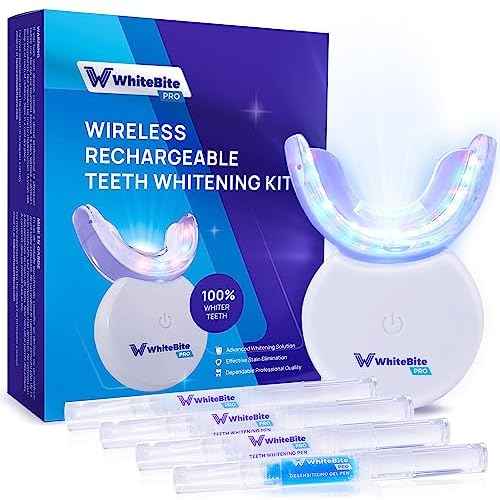 Whitebite Pro Teeth Whitening Kit for Sensitive Teeth ? Dual LED Light + 35% Carbamide Peroxide Gel + Remineralizing Gel | Dental-Grade Whitening at Home