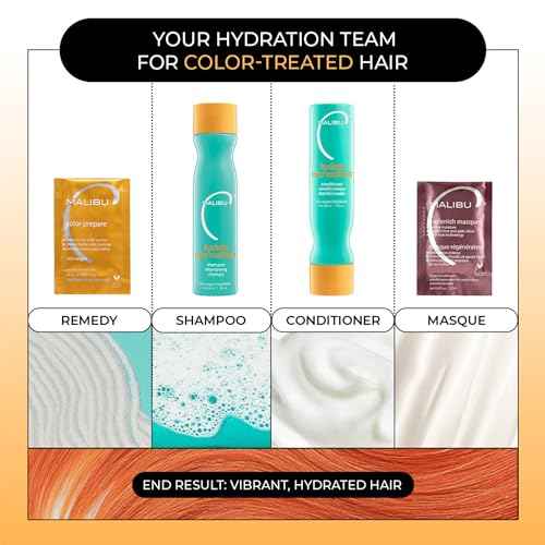 Malibu C Color Prepare Wellness Hair Remedy - Extends Hair Color Vibrancy & Counteracts Discoloration, Dullness & Brassiness - Made with a Blend of Antioxidants