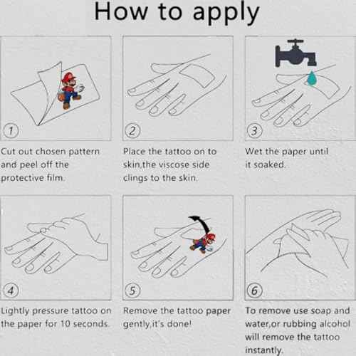 40Sheets Cartoon Mario Temporary Tattoos for Kids Birthday Party Favors Cute Mario Decoration Sticker Gifts for Girl Boys Home Activity Class Prizes Carnival Christmas Rewards