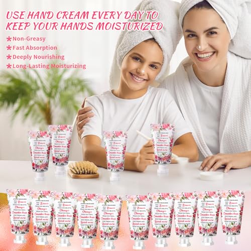 50 Pcs Thank You Hand Cream Bulk Appreciation Gifts for Woman Inspirational Travel Hand Cream Gift Set Always Remember You Are Braver Than You Believe Hand Lotions for Women Coworker Teacher