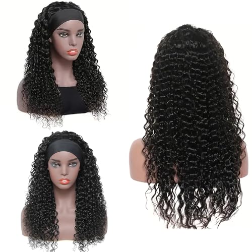 Deep Wave Human Hair Wig - Lace Front, Machine Made (24 Inch, Natural Color)