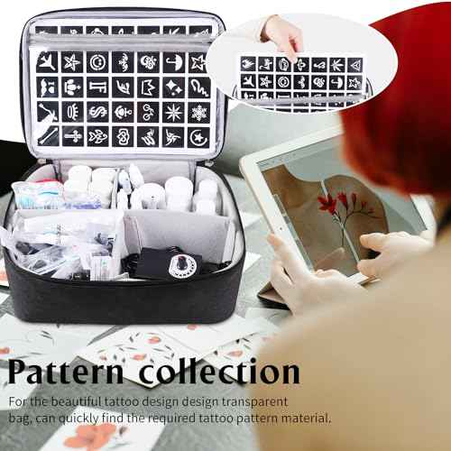 Tattoo Carrying Case Tattoo Supplies Organizer Tattoo Kit Case for Tattoo Equipment Portable Tattoo Supplies Travel Storage Bag for Tattoo Stencil Printer, Tattoo Ink, Tattoo Equipment, Bag Only