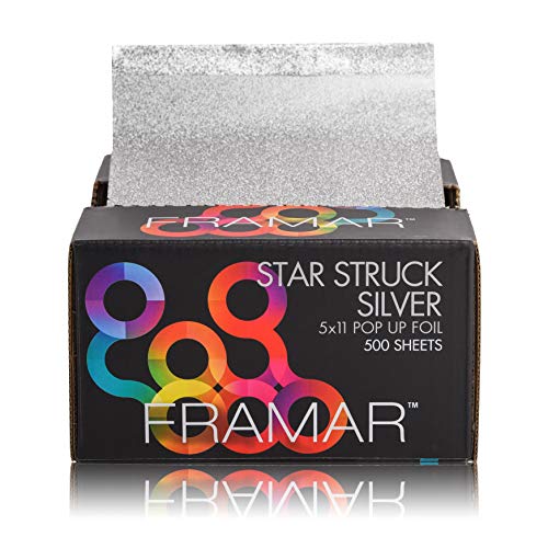Framar Silver Hair Foils For Highlighting - Pop Up Hair Foil For Hair Highlighting, Highlight Foils For Hair, Aluminum Foil Sheets, Salon Foils For Hair Stylist, Non Slip 500 Pop Up Foil Sheets