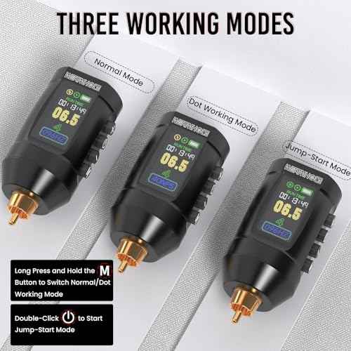 Wormhole Tattoo Gun Kit Wireless Tattoo Machine Kit Complete Tattoo Kit Tattoo Pen Kit Rechargeable Cordless Tattoo Power Supply Portable 1,800mAh with LED Digital Display for Artist WTK286
