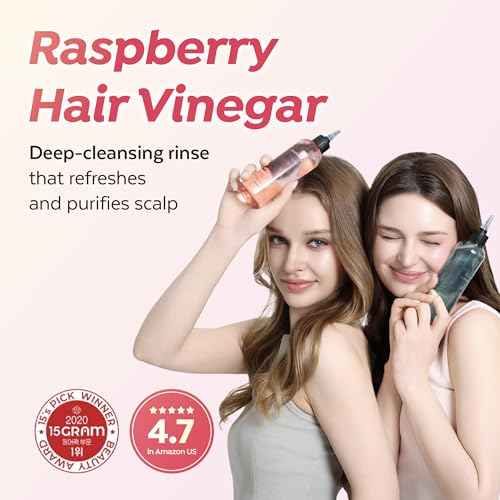 A¡¯PIEU Raspberry Hair Vinegar - Deep Scalp Clean & Detox for Oily Scalp, Buildup & Dandruff Scalp Treatment, pH-Balancing Rinse for Fresh, Shiny Hair, Korean Hair Care, 6.76 fl oz