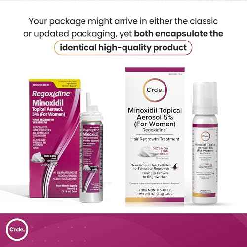 C'rcle Minoxidil for Women 5% Foam - Helps Restore Top of Scalp Hair Loss and Support Hair Growth for Women, Regrowth with Unscented Topical Treatment for Thinning Hair (5% Foam 8-Month Supply)