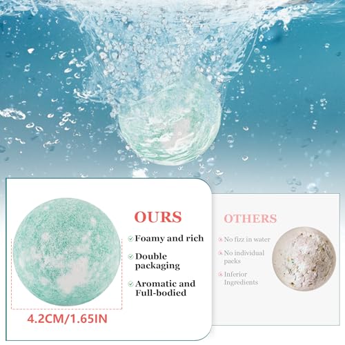 Bath Bombs for Women Gift Set, 50 Pcs Natural Organic Bubble Bathbombs with 10 Rich Scents, Handmade Bubble Bath & Fizzy, for Bubble Bath Spa, Christmas, Birthday, Valentine's, Present Giving