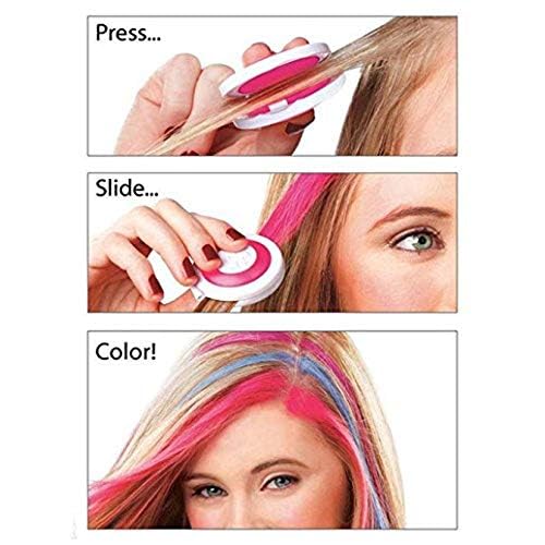 Hot Huez Temporary Hair Chalk - Set of 4 Colors: Blue, Green, Pink, Yellow