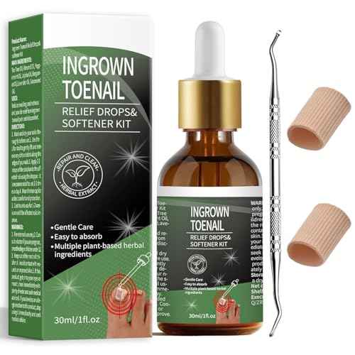 Ingrown Toenail Treatment ? 30ml Softening & Conditioning Kit for Easy Trimming with Silicone Gel Toe Caps ? Comprehensive Ingrown Toenail Removal Solution
