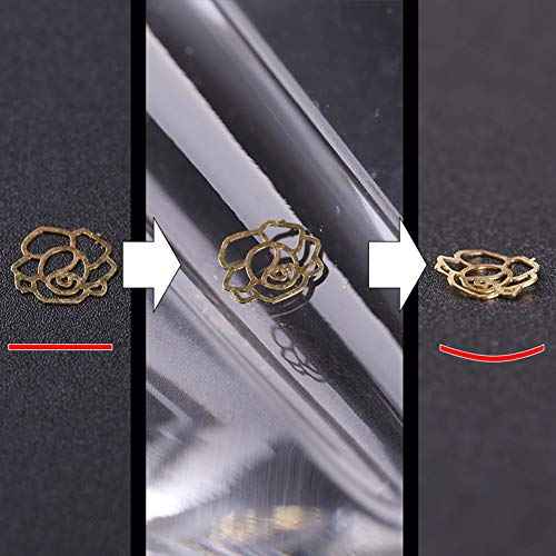 1 Set Acrylic Professional Embossed Mold Nail Art Tools Heart Shape Nail Art Equipments Metal Frame Bending Curve Shaping Press Tools for Nail Salon and Home Nail Art Decors Design, Clear