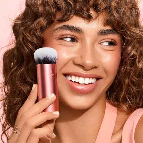 Real Techniques Bubble Blending Makeup Brush, Multipurpose Foundation Brush For Liquid, Cream, & Powder Products, Unique Round Brush Head, Synthetic Bristles, Vegan & Cruelty Free, 1 Count