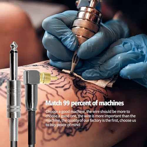 2 Pack Premium Tattoo Machine Clip Cable Cord RCA to 6.35mm Connector Power Supply for Rotary Tattoo Machine