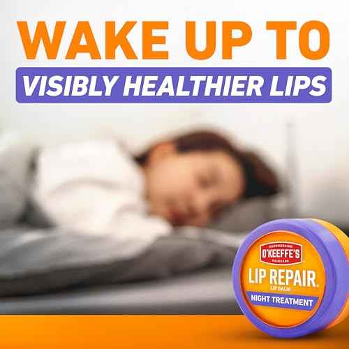 O'Keeffe's Lip Repair Night Treatment Lip Balm for Dry, Cracked Lips - 0.25 Ounce Jar (1 Pack) - Moisturizer Extremely Cracked, Dry Lips