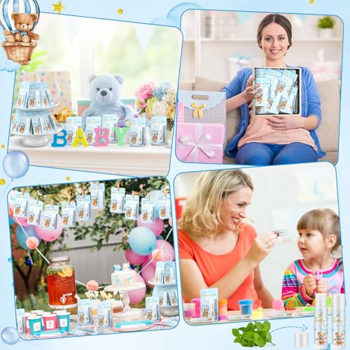 50 Pack Bear themed Baby Shower Favor Baby Shower Lip Balm Party Gifts for Guest Games Prizes Friends Gender Reveal Girls Boys Halloween Thanksgiving Christmas