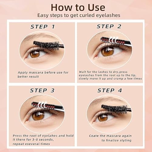 Heated Eyelash Curler, Fast Heat up Within 10s, 24 Hours Long Lasting, Rechargeable Electric Eyelash Curler, Temperature Control, Mini Lash Curler Safe Anti-Burn Eyelash Curle, with LED Display-White