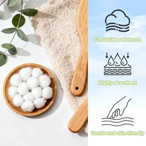 200pcs Natural Cotton Balls - Large Size Organic Cotton Ball for Nail Polish Remover Absorbent Soft Acetone Free Gel Nail Removal Bulk Cotton Rounds Face Cleansing Makeup Remover Nail Supplies