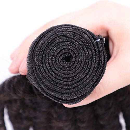 VIOLET Brazilian Human Hair Funmi Curly Hair 3 Bundles 12inches Same Size Unprocessed Virgin Hair Afro Kinky Curly Fummi Bouncy Curly Hair Weave Weft Extensions (12 Inch, Natural Black)
