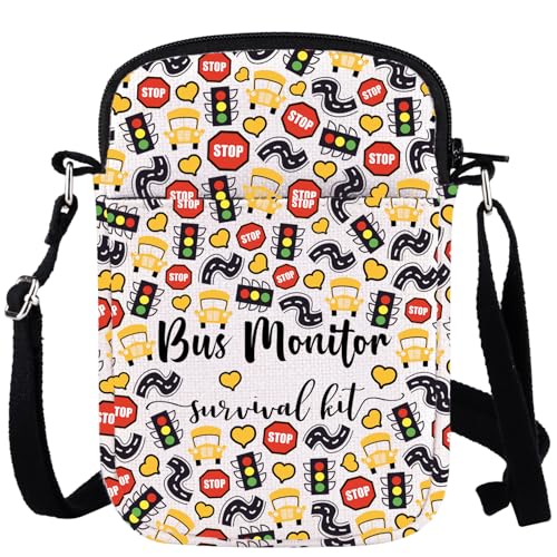 WCGXKO Bus Monitor Gift Bus Monitor Survival Kit Zipper Crossbody Purses Bag Messenger Bag (Bus Monitor CR)