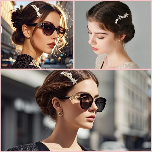 Crystal Hair Clips,Rhinestones Duckbill Hair Pins,Crystal Wedding Hair Barrette for Women Decorative Hair Accessories for Bridesmaids Party Prom Birthday (Golden)