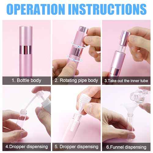 4PCS 8ML Refillable Perfume Atomizer Travel, Portable Mini Pocket Perfume Atomizer Bottle Spray for Women Mens Small Mister Spray Bottle for Travel Accessories