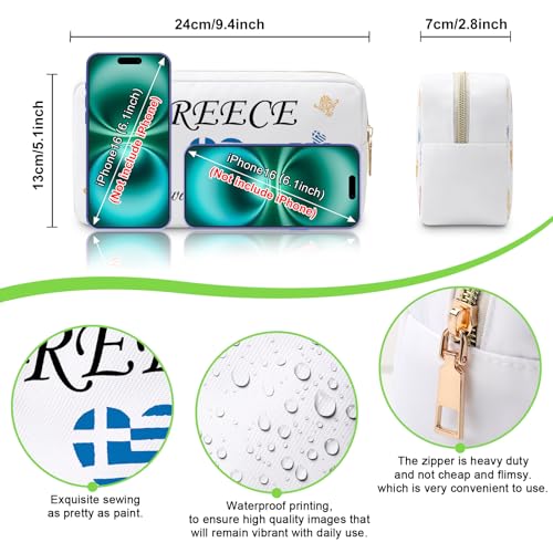 Greece Gifts for Women Makeup Bag Gifts for Greece Lovers Greece Trip Gift Greek Gift Greece Travel Gifts for Family Friendship Gift Greek Vocation Cosmetic Bag Girls Weekend Gift Travel Pouch