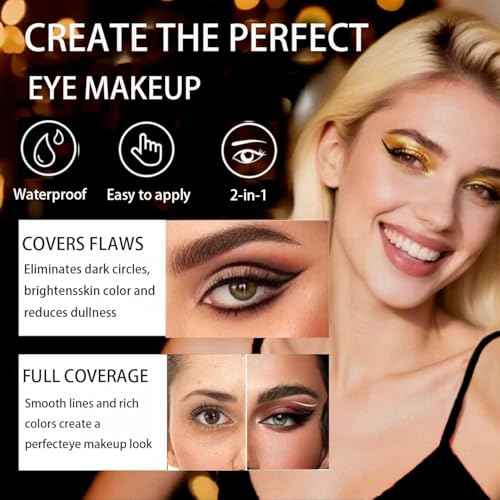 Lazy Eye Shadow Eyelash Patch, 2025 New Eyeshadow Eyelash Stickers, 3-in-1 Self-Adhesive Reusable Fast Eye Makeup Stickers with False Lashes, With False Eyelashes, Eyeshadow, Eyeliner(BLACK) (2PCS)