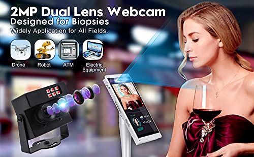1080P USB Camera Dual Lens Day Night Vision Webcam with IR LED for Computer and Raspberry Pi WDR PC Camera Mini UVC USB2.0 Web Camera Auto IR Infrared USB Security Camera HD AR0230 USB with Camera