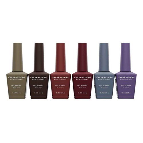 Chaun Legend UV LED Gel Nail Polish Collection Set of 6, Long-Lasting, Quick Dry, High Shine, Professional Salon-Quality Manicure, Earthy Faves