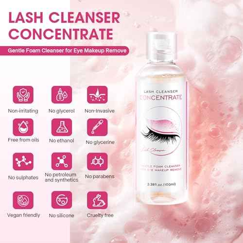 Lash Shampoo Concentrate | 100ml Oil-Free Foaming Cleanser for Gentle, Deep Lash Cleansing