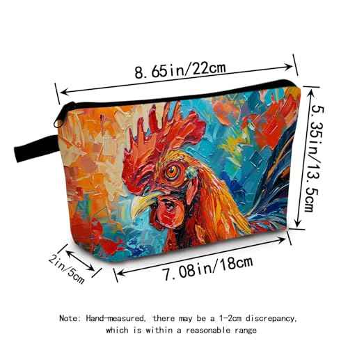 Rooster Makeup Bag Travel Portable Cosmetic Pouch Toiletry Organizer Storage Bag Zipper Pouch For Women Organizer Toiletries Bag for Travel