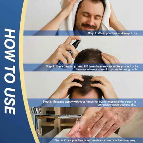 5% Minoxidil for Men Hair Growth Spray Serum Topical Minoxidil Beard Hair Regrowth Thicker Prevent Hair Loss for Thicker Longer Fuller Healthier Hair 3 Bottles of 2oz