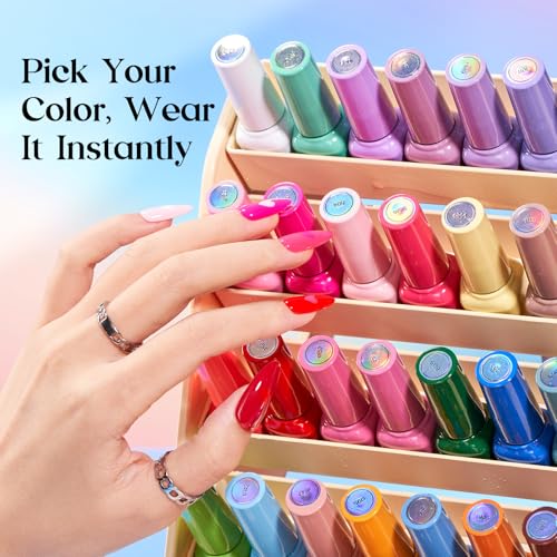 Beetles Gel Nail Polish Set ? 36 Color Fall Yellow Brown Pink Red Gel Polish Kit with Base Coat Glossy Matte Glitter Top Coat Soak Off UV LED Gel for Nail Art Manicure Salon DIY Gift for Women