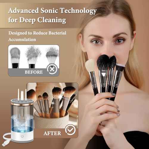 Electric Makeup Brush Cleaner - Efficient Electric Makeup Brush Cleaner Machine for Thorough Brush Cleaning, Ideal for Makeup Artists & Enthusiasts