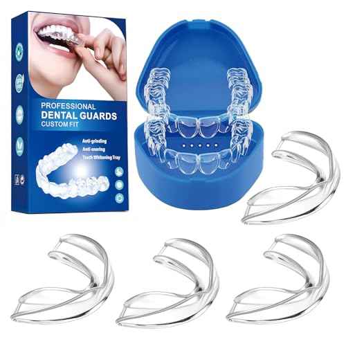 Mouth Guard for Grinding Teeth at Night,4 PCS Night Guards for Teeth Grinding,Teeth Grinding Mouth Guard for Sleep,Night Guard(One Size)