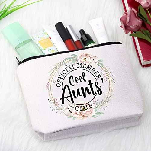 GJTIM Cool Aunts Club Zipper Pouch Aunt Mother Day Gift Auntie Toiletry Travel Bag Gift for Auntie from Niece (Aunts Club Bag)
