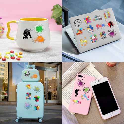 Paintball Temporary Tattoos Gun Birthday Party Decorations Favors Supplies Shooting Themed Cute Stickers 10 Sheets 100 PCS Gifts for Baby Girls Boys Class School Carnival