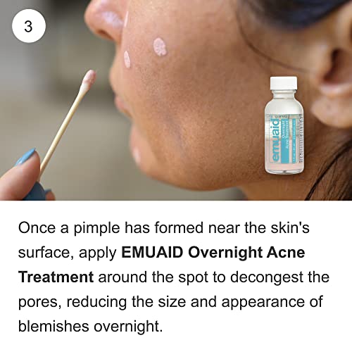 EMUAID Acne Erasing Trio - Therapeutic Moisture Bar, Overnight Acne Solution, EMUAIDMAX First Aid Ointment - Skincare Set Targets Cystic Acne, Clears Blackheads, Helps Improve Acne Scars & Blemishes