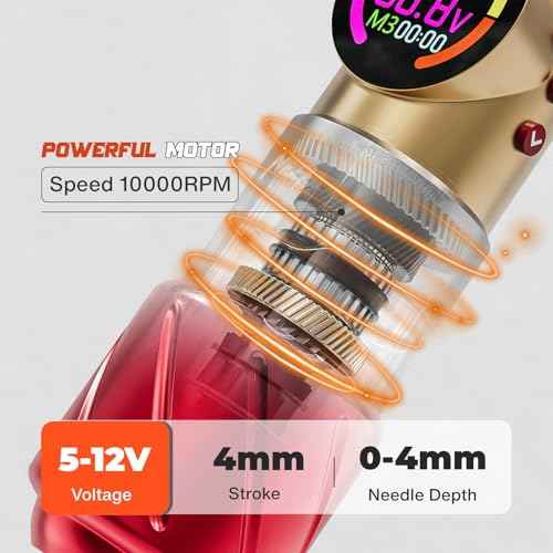 Neebol Wireless Tattoo Gun Kit ? Iron Style Tattoo Kit with LED Digital Display, 1800mAh Battery, 20PCs Cartridge Needles, Dot Mode, Complete Tattoo Machine Set for Professional & Beginner