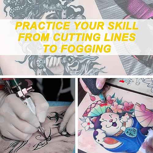 40PCS Tattoo Practice Skin with Tattoo Transfer Paper - 10PCS Tattoo Fake Skin Double Sides Fake Skin Blank Tattoo Skin 8x6'' Fake Skin Tattoo and 30PCS Stencil Transfer Paper for Tattoo Supplies
