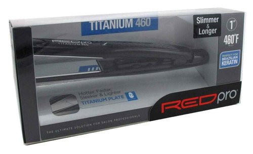 Red By Kiss Ceramic Tourmaline Professional Flat Iron – 1” Hair Straightener with Temperature Control up to 450°F, Anti-Frizz & Heat Damage Protection, Smooth, Frizz-Free Results