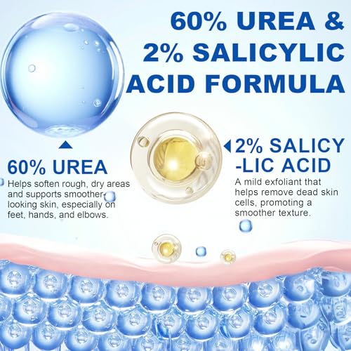 60% Urea Foot Cream Stick with 2% Salicylic Acid, Urea Foot Care Stick & Cream - Moisturizer for Dry, Cracked Skin on Feet, Knees, Elbows & Hands - Hydrates & Repairs Rough Skin 1Pack