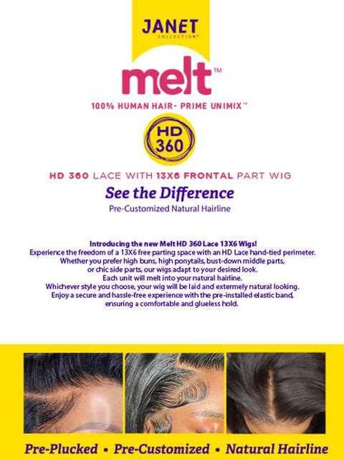 Janet Collection Melt 13x6 HD Human Hair Blend Lace Frontal Wig - Hita