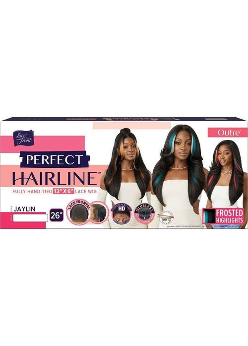 Outre Lace Front Wig - Perfect Hair Line 13X6 - Jaylin (1B/DRFF SCARLET RED FROST)