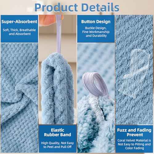 Hair Towel Wrap, 4 Packs 9.8 x 25.6 Inch Towel Turbans for Wet Hair, Dry Hair Towel, Headbands for Curly and Long Hair - Bathroom Must-Have for Ladies