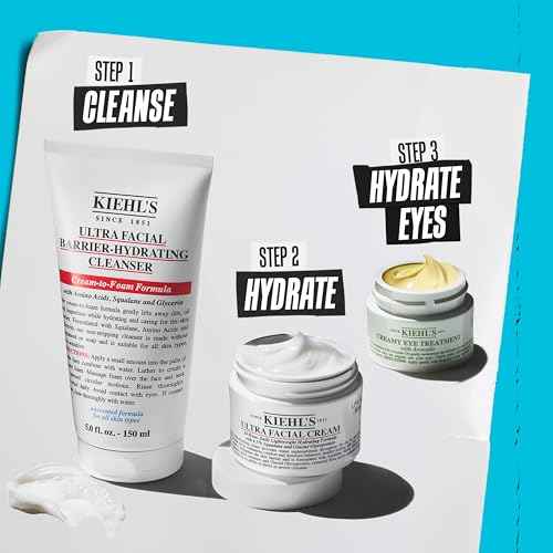 Kiehl's Ultra Facial Barrier-Hydrating Cleanser, Cream-To-Foam Non-Stripping Daily Face Wash For All Skin Types, Including Sensitive