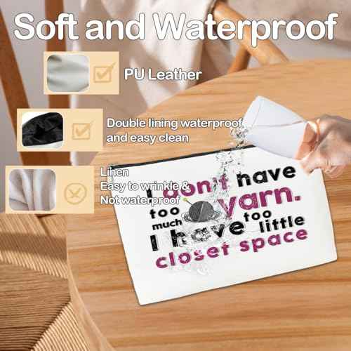JioJio Chan Knitting Accessory for Women Makeup Bag, Crocheting Stuff Accessory and Gadget, Knitting Supply Yarn Project Bag