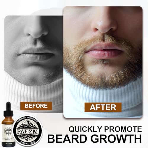 5 Piece Beard Grooming Kit for Men, including All Natural Beard Oil, Beard Balm with Sweet Orange Scent, Comb, Scissors, Storage Bag, Beard Care Set Christmas Birthday Father's Day Gift for Him