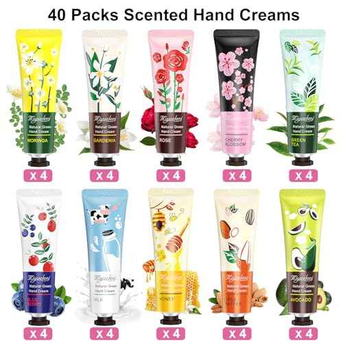 40 Pack Hand Cream Bulk Gifts- Mini Hand Lotion Travel Size, Birthday Gifts for Women, Bridesmaid/Teacher Appreciation/Nurse Gifts, bulk gifts for coworkers Hand Lotion for Dry Cracked Hands